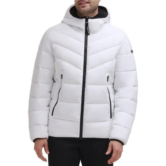 Men's Alternative Down Puffer Jacket with Bib - Picture 1 of 8